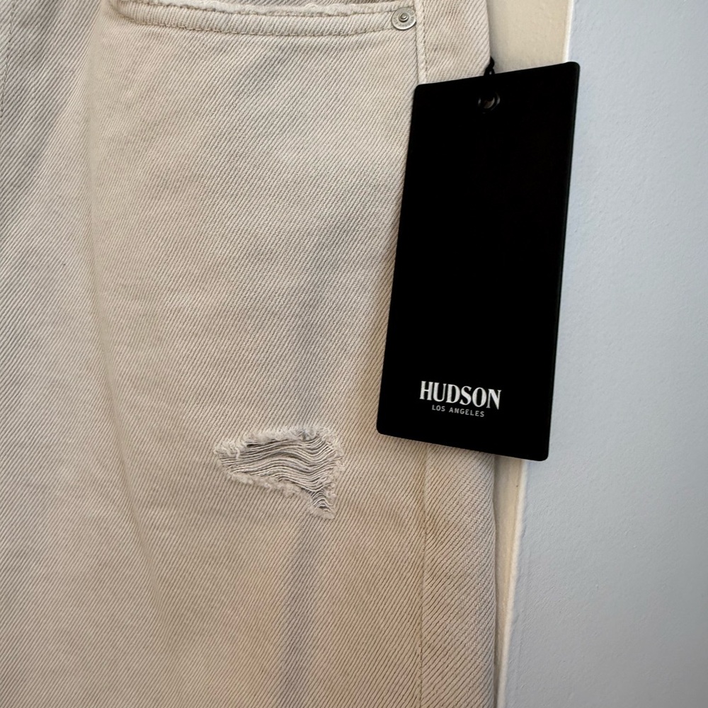 Hudson Jade Beige High Waisted Straight Leg Jeans NWT - Picture 9 of 12